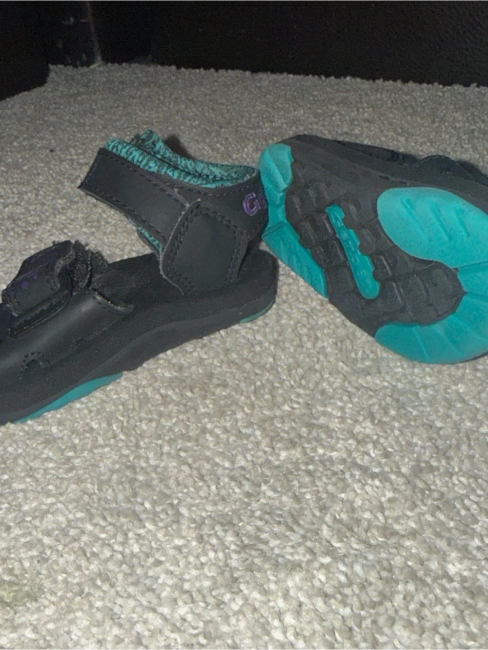 Vintage Gerber Black and Teal Active Kids Sandals